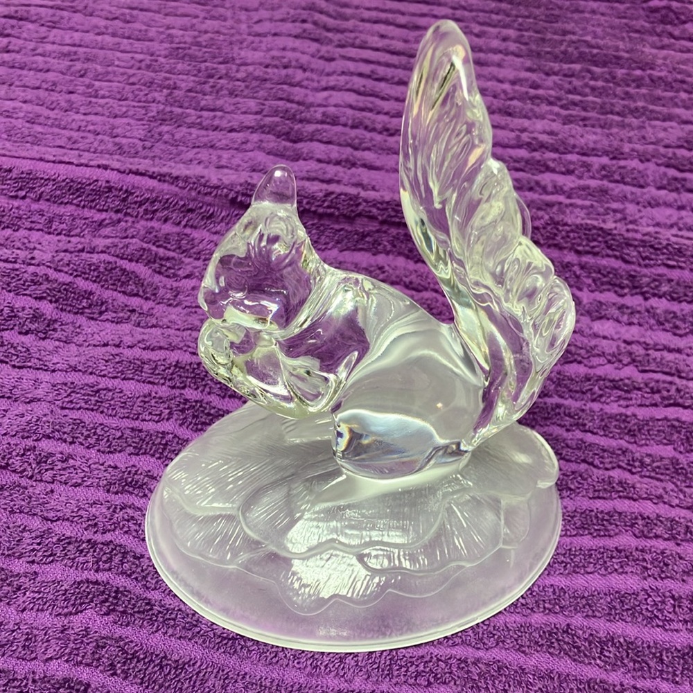 Vintage Cristal D’Arques Glass Squirrel Figurine